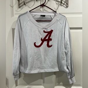 Colossuem Alabama Crewneck Cropped Sweatshirt White Crimson Tide Size Small